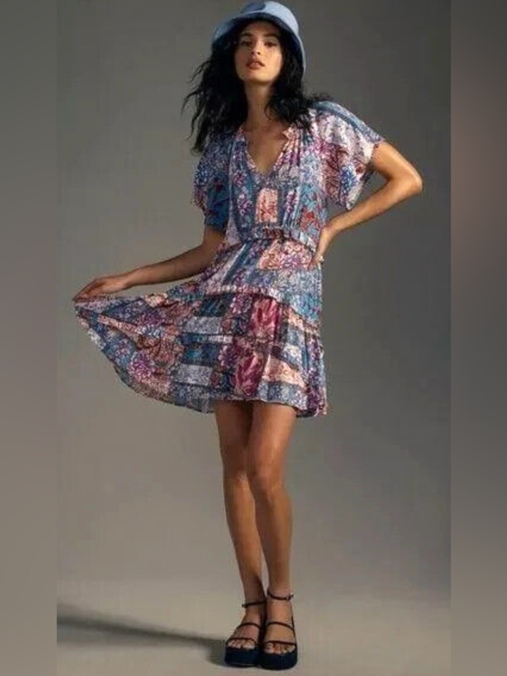 Anthropologie Robin Tiered Tunic Dress S